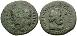 Ancient Coins - Caracalla (AD 198-217) with Julia Domna. Moesia Inferior. Marcianopolis. Quintilianus, legatus consularis Æ29 / Serapis