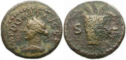 Ancient Coins - Domitian (AD 81-96) Æ Quadrans / Modius