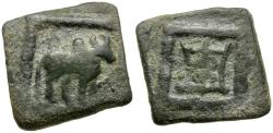 Ancient Coins - Indo-Greek Kings of Baktria. Apollodotos I (180-160 BC) Æ Chalkous / Tripod