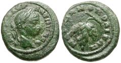Ancient Coins - Elagabalus (AD 218-222). Moesia. Markianopolis Æ16 / Grapes