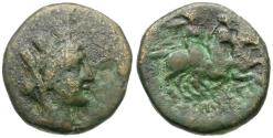 Ancient Coins - Phoenicia. Tripolis Æ17 / Dioscuri on Horseback