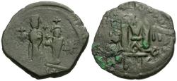 Ancient Coins - *Sear 834* Byzantine Empire. Heraclius (AD 610-641) with Heraclius Constantine Æ Follis