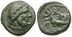 Ancient Coins - Sicily. Syracuse. Under Roman Rule Æ19 / Nike in Biga