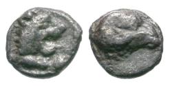 Ancient Coins - Caria. Uncertain Mint AR Trihemitartemorion / Lion and Ram
