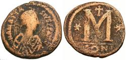 Ancient Coins - *Sear 19* Byzantine Empire. Anastasius (AD 491-518) Æ Follis
