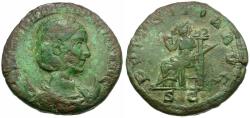 Ancient Coins - Herennia Etruscilla (AD 249-251) Æ AS / Pudicitia