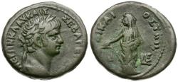Ancient Coins - Nero (AD 54-68). Egypt. Alexandria Æ Tetradrachm / Dikaiosyne