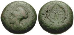 Ancient Coins - Sicily. Syracuse. Dionysios I (405-367 BC) Æ Drachm / Dolphins