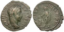 Ancient Coins - Severus Alexander (AD 222-235) Æ Limes Denarius / Emperor Sacrificing