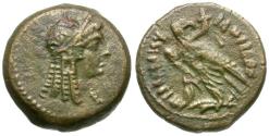 Ancient Coins - Ptolemaic Kings of Egypt. Ptolemy VI Philometor (163-145 BC) Æ17 / Demeter