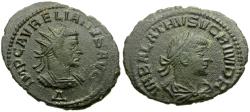 Ancient Coins - Aurelian (AD 270-275) with Vabalathus Billon Antoninianus