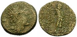 Ancient Coins - Seleukid Kings. Antiochos IV Epiphanes (175-164 BC). Quasi-municipal Æ22 / Zeus