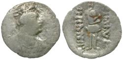 Ancient Coins - Kushan Empire. Kujula Kadphises (AD 50-90). Heraus type AR Obol