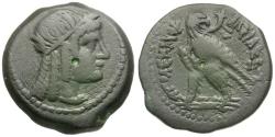 Ancient Coins - Ptolemaic Kings of Egypt. Ptolemy V Epiphanes (204-180 BC) Æ23 / Demeter