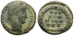 Ancient Coins - Constantius II (AD 337-361) Æ4 / Votive Wreath