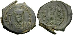 Ancient Coins - *Sear 494* Byzantine Empire. Maurice Tiberius (AD 582-602) Æ Follis