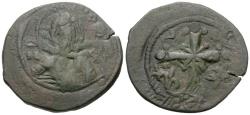 Ancient Coins - *Sear 1889* Byzantine Empire. Anonymous Class I Æ Follis / Ornate Cross