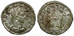 Ancient Coins - Probus (AD 276-282) Silvered Æ Antoninianus / Emperor and Jupiter