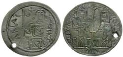 Ancient Coins - Hungary. Bela III (AD 1172-1196) Æ Scyphate Follis / Holed
