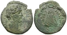 Ancient Coins - Antoninus Pius (AD 138-161). Commagene. Zeugma Æ21 / Temple with Sacred Grove