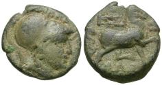 Ancient Coins - Thessaly. Thessalian League. Ippaita, magistrate Æ15 / Horse