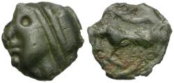 Ancient Coins - Ancient France. Celtic Gaul. Sequani Tribe Potin / Celtic Bull