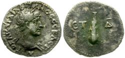 Ancient Coins - Hadrian (AD 117-138). Caesarea. Cappadocia AR Hemidrachm / Club