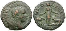 Ancient Coins - Gordian III (AD 238-244). Moesia Superior. Viminacium Æ19 / Moesia with Bull and Lion