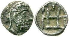 Ancient Coins - Kingdom of Persis. Unknown King 1 (Darius) (140 BC)  AR Obol
