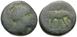Ancient Coins - Macedon. Under Roman Rule. Bottiaia. Gaius Publilius, Quaestor Æ19