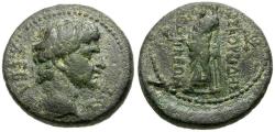Ancient Coins - Augustus (27 BC-AD 14). Phrygia. Laodicea ad Lycum. Marcus Antonius Polemon Philopatris, magistrate Æ21 / Zeus Laodiceus