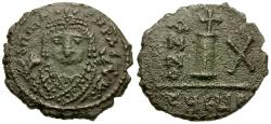 Ancient Coins - *Sear 537* Byzantine Empire. Maurice Tiberius (AD 582-602) Æ Decanummium