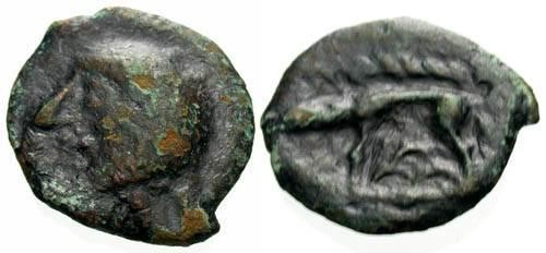 Ancient Coins - aVF/VF Leuci Tribe / Bald Head Potin