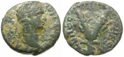 Ancient Coins - Trajan (AD 98-117). Judaea. Sepphoris. Diocaesarea Galilee Æ15 / Barley