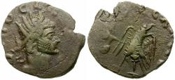 Ancient Coins - Divo Claudius II Gothicus (died AD 270). Imitative Æ Antoninianus / Eagle