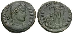 Ancient Coins - Valens (AD 364-378) Æ3 / Emperor and Captive