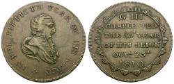 World Coins - England. George III (1760-1820) Golden Jubilee Æ 26mm Medalet
