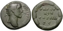 Ancient Coins - Antoninus Pius (AD 138-161) Æ Dupondius / Legend in Wreath