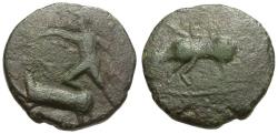 Ancient Coins - Tauric Chersonesos. Chersonesos. Imitative Æ18 / Artemis Spearing Stag
