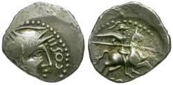 Ancient Coins - Ancient France. Celtic Gaul. Allobroges Tribe AR Quinarius