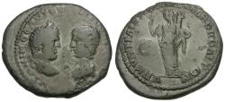 Ancient Coins - Caracalla (AD 198-217) with Julia Domna. Moesia Inferior. Marcianopolis. Quintillianus, legatus consularis Æ29 / Demeter