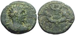 Ancient Coins - Septimius Severus (AD 193-211). Arabia. Decapolis. Medaba Æ29 / Helios in Quadriga