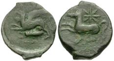 Ancient Coins - Sicily. Syracuse. Dionysios II (375-344 BC) Æ Tetras / Griffin