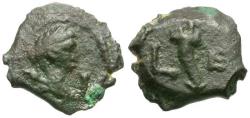 Ancient Coins - Domitian (AD 81-96). Egypt. Alexandria Æ Dichalkon / Cornucopia