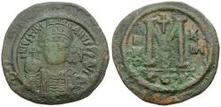 Ancient Coins - *Sear 163* Byzantine Empire. Justinian I (AD 527-565) Æ 39mm Follis