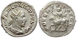 Ancient Coins - Philip I (AD 244-249) AR Antoninianus / Emperor on Horseback