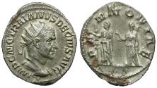 Ancient Coins - Trajan Decius (AD 249-251) AR Antoninianus / Two Pannoniae