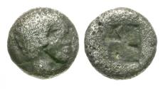Ancient Coins - Lesbos. Uncertain mint BI 1/12 Stater / Aethiopian Bust
