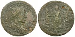 Ancient Coins - Trajan Decius (AD 249-251). Cilicia. Mallos Æ38 / Emperor with Tyche and Amphilocos
