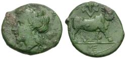 Ancient Coins - Campania. Neapolis Æ18 / Grapes